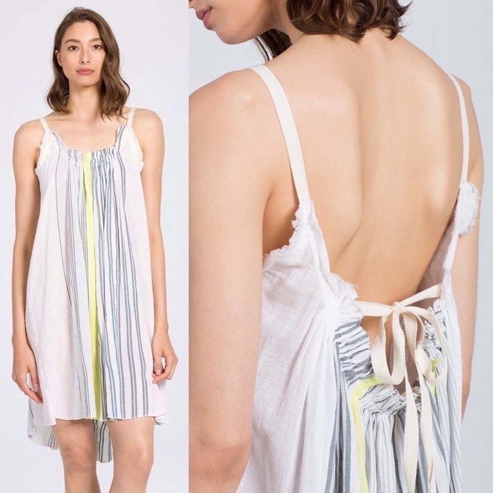 Lemlem NWOT Almaz Striped Hand-Woven Mini Slip Dress Cover-Up - O/S